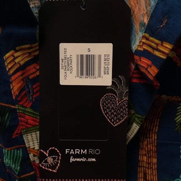NWT Farm Rio Folk Party Belted Romper - Picture 5 of 7